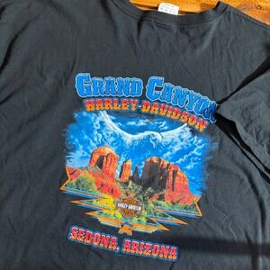 Harley Davidson T Shirt Mens XXL Black Sedona Arizona Grand Canyon Grunge *HOLES